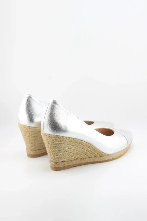 Gaimo Metallic Espadrille Wedge Pumps